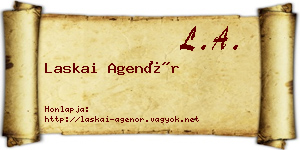 Laskai Agenór névjegykártya